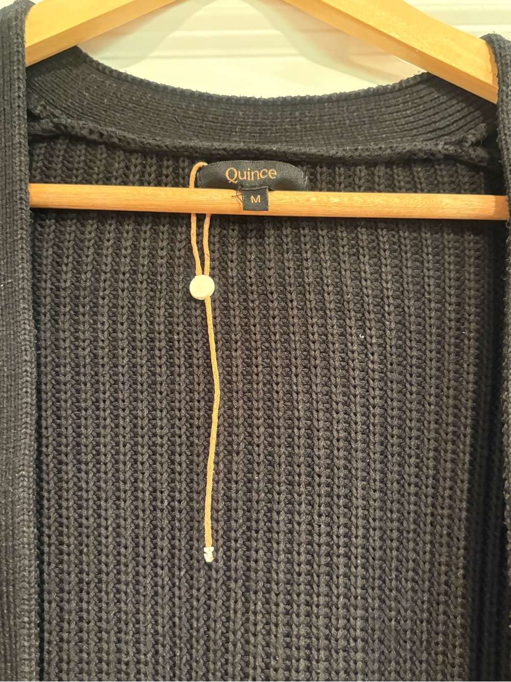 EUC | Quince 100% Cotton Fisherman Boxy Cropped Cardigan | Size Medium | Black - Picture 4 of 5